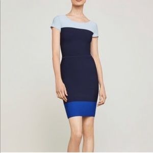 XXS BCBGMAXAZRIA Blue Color Block Dress